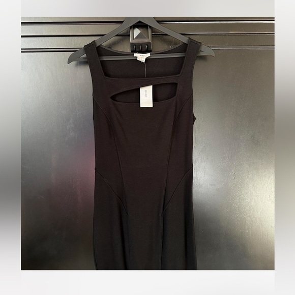 HELMUT Lang Gala Knit Aline Bodycon Black Dress Size Large Designer NWT Viscose - Picture 5 of 6